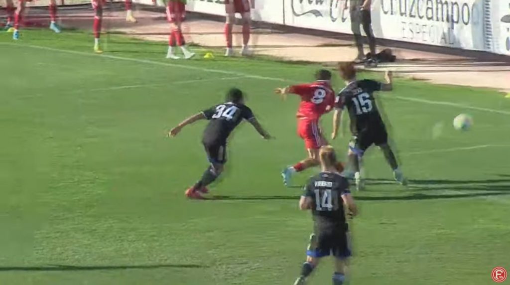 F95 vs GCZ - Testspiel in La Linea: Schickes Tor von Michal Karbownik (Screenshot: F95.tv)