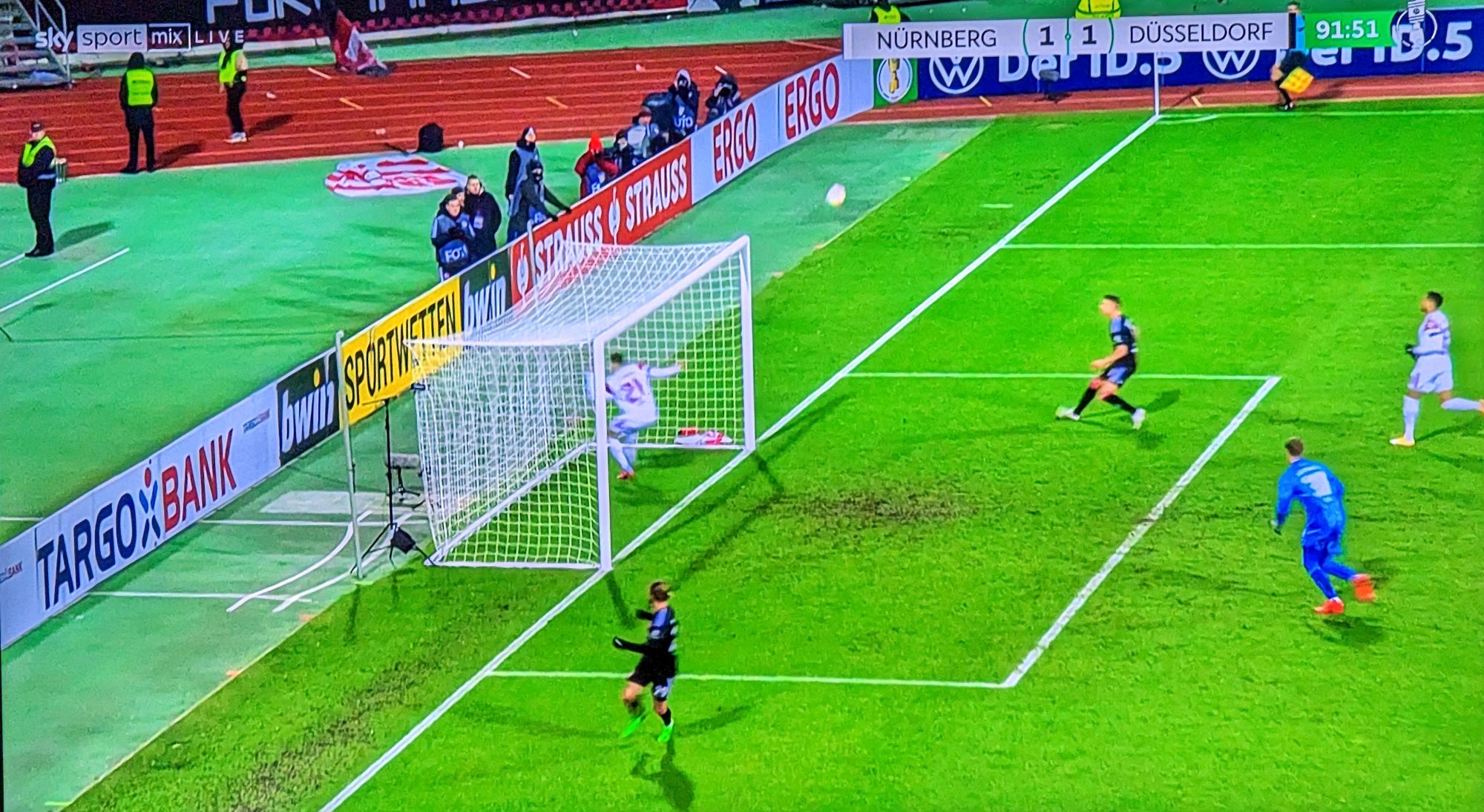 FCN vs F95: Und das war leider nicht das 1:2 (Screenshot: Sky)