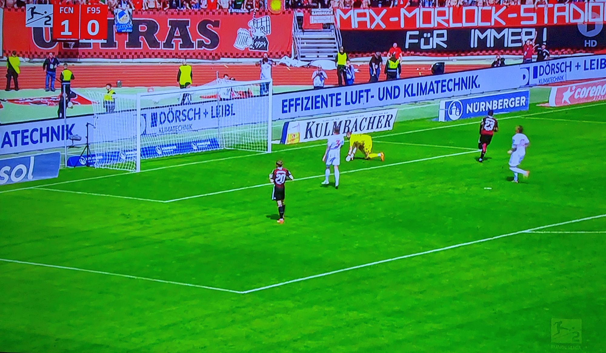 FCN vs F95: Und dann auch noch das 2:0 (Screenshot: Sky)