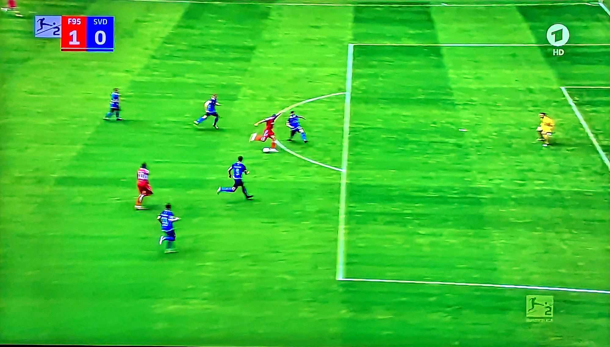F95 vs SVD: So fiel das einzige Tor des Tages (Screenshot: ARD Sportschau)