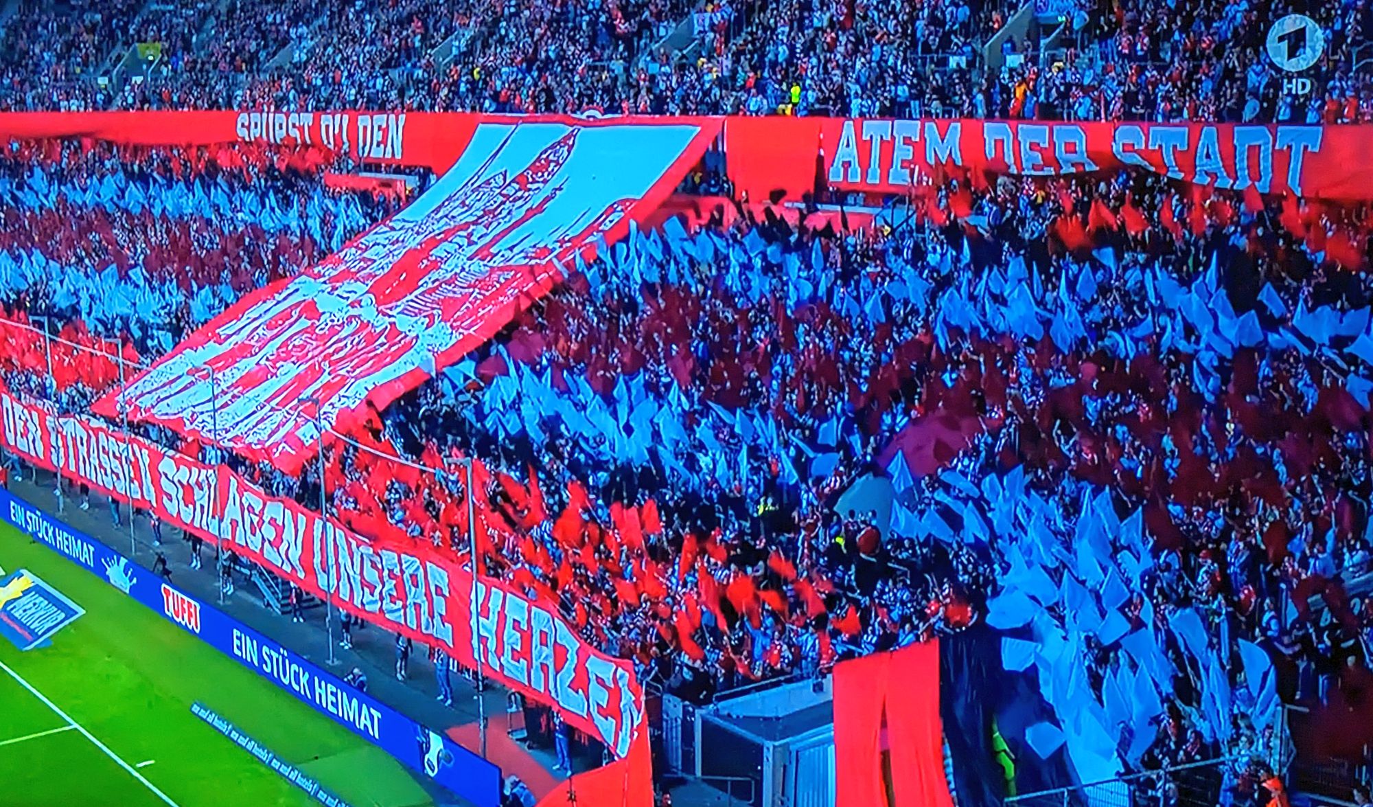 F95 vs Kiel: Die wunderbare Choreo (Screenshot: ARD Sportschau)