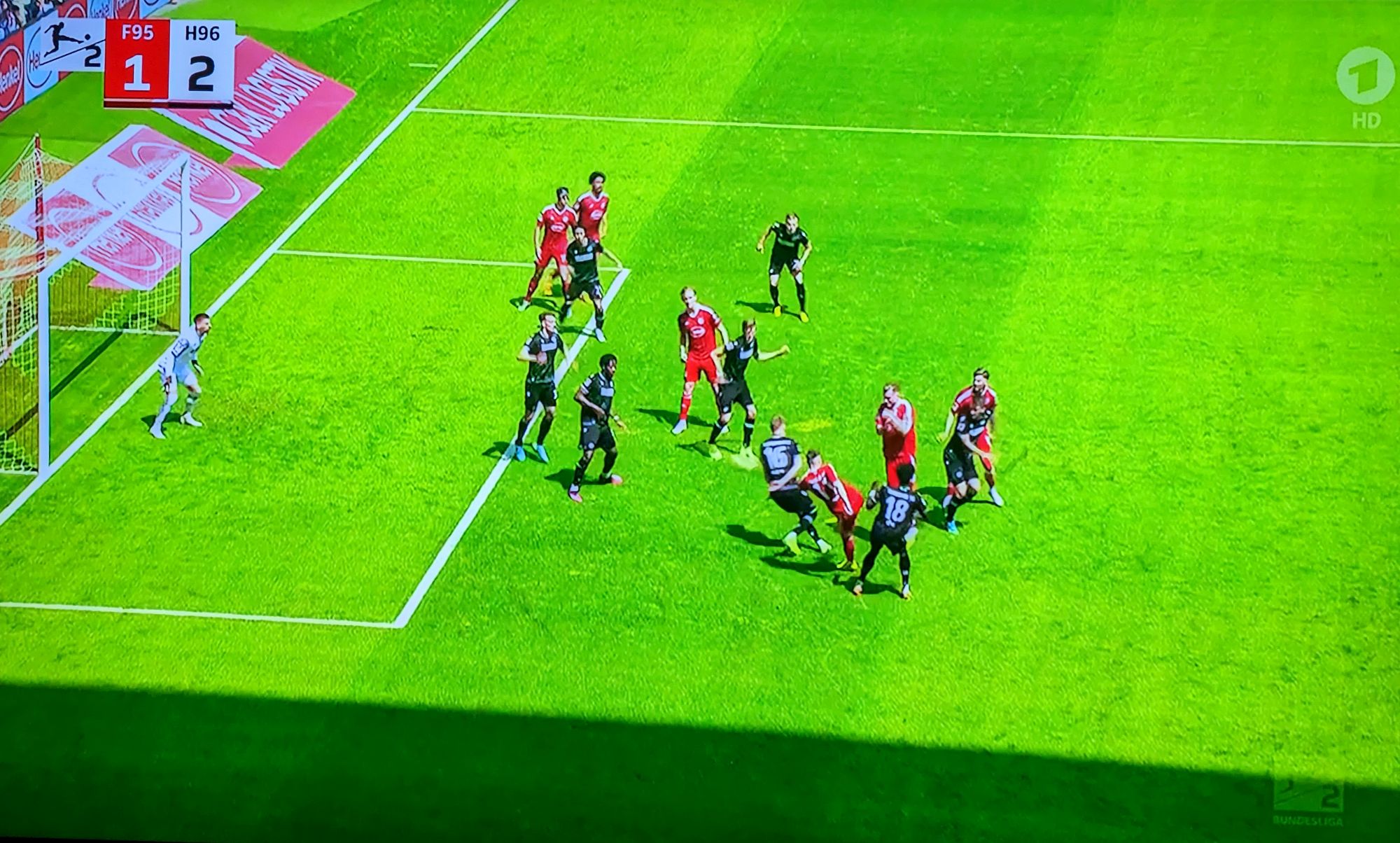 F95 vs Hannover: Das war der Anschlusstreffer durch Felix Klaus (Screenshot: ARD Sportschau)