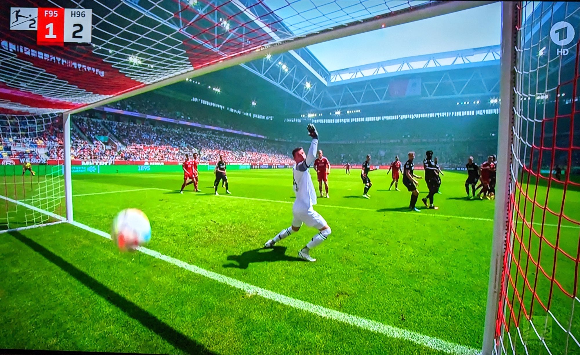 F95 vs Hannover: Tor für Fortuna! (Screenshot: ARD Sportschau)