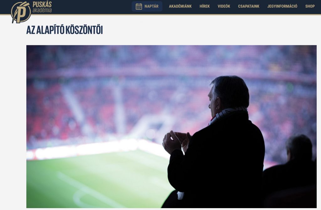 Der Puskás Akadémia FC ist persönliches Eigentum des ungarischen Autokraten und seiner Korruptionsbande (Screenshot)