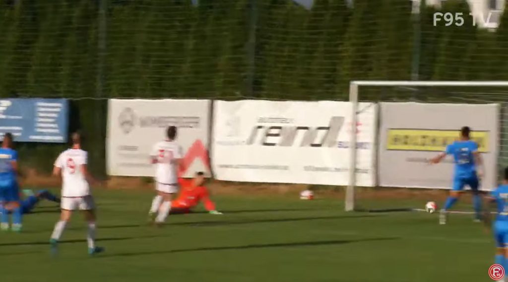 F95 vs PAFC: Das feine 2:0 durch Nico Gavory (Screenshot: f95.tv)