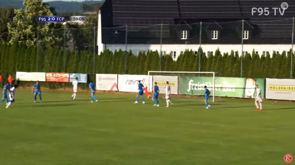 F95 vs PAFC: Das schicke 3:0 durch Elo Fernandes Neto (Screenshot: f95.tv)