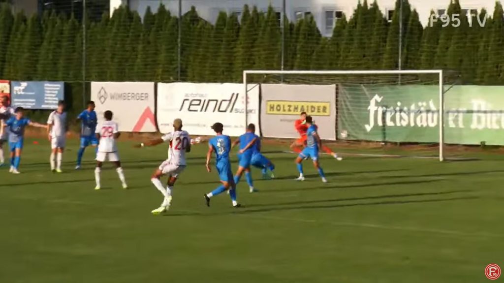 F95 vs PAFC: Das hammerharte 4:0 durch Jamil Siebert (Screenshot: f95.tv)