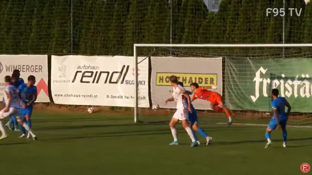 F95 vs PAFC: Das abschließende 5:0 durch Käpt'n Hoffmann (Screenshot: f95.tv)