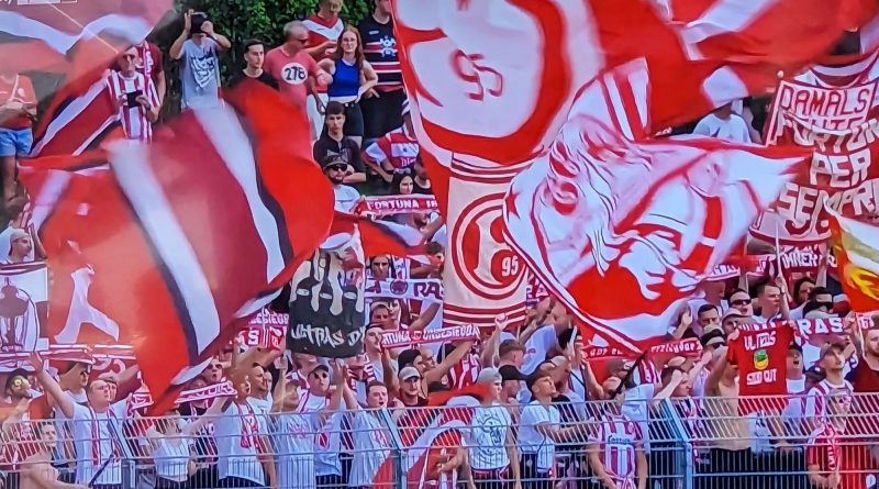 Illertissen vs F95: Gewinner des Tages, die unermüdlichen Ultras (Screenshot: Sky)