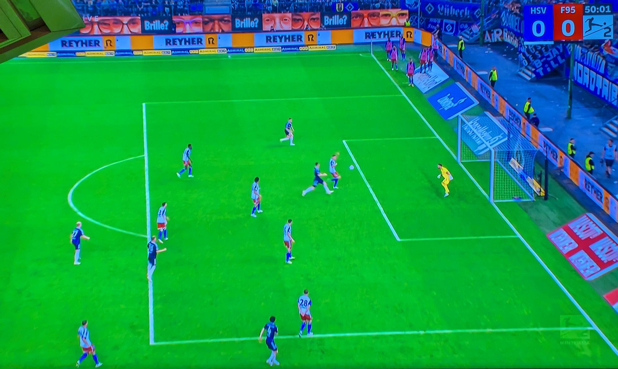 HSV vs F95: Beste Chance für Tzolis in Halbzeit 2 (Screenshot Sky)
