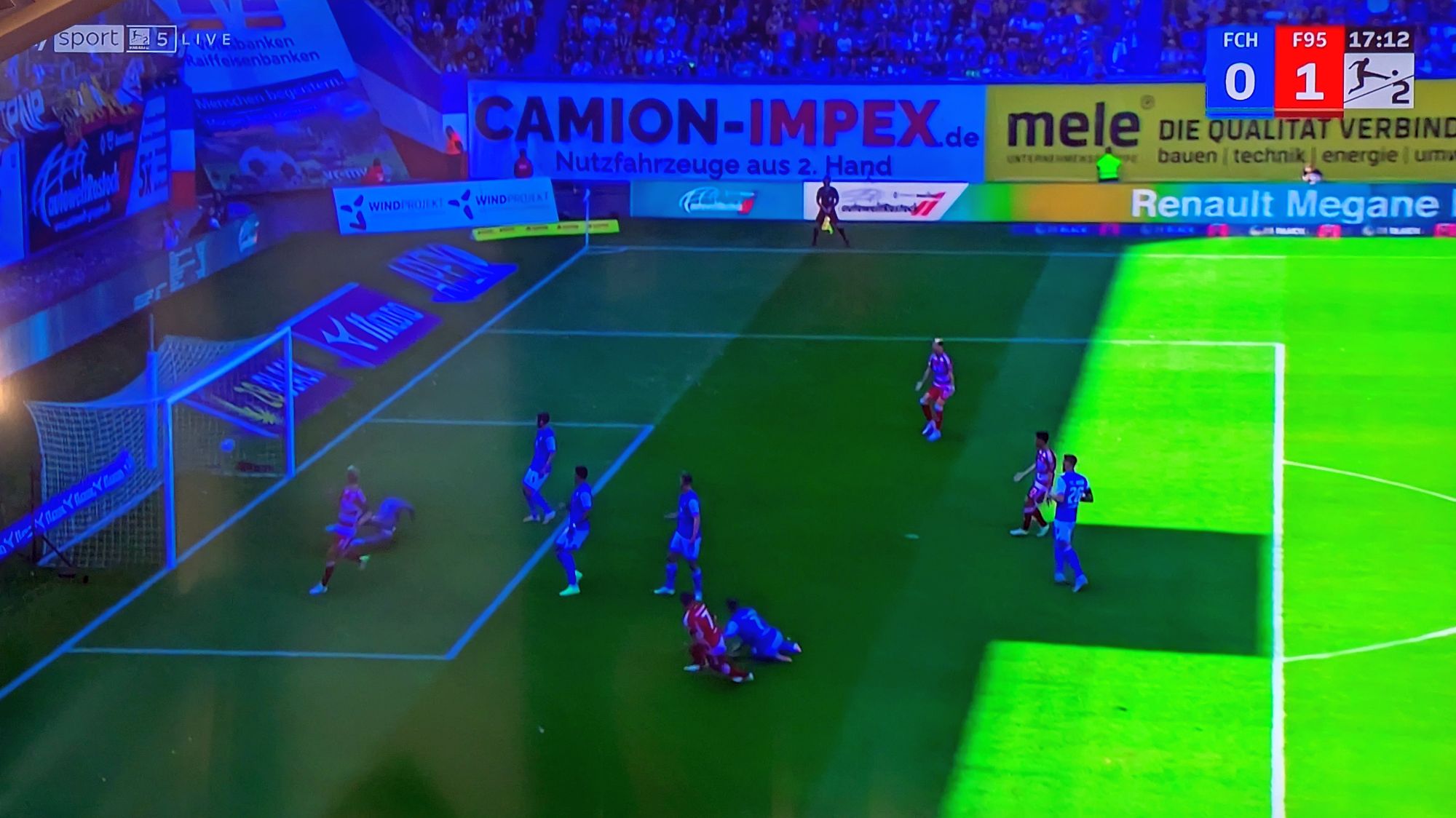 Rostock vs F95: Das schicke 1:0 durch Chris Tzolis (Screenshot Sky)