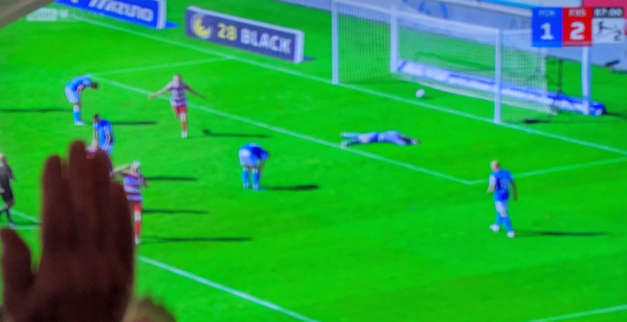 Rostock vs F95: Das 3:1 durch Niemiec - unscharf (Screenshot Sky)