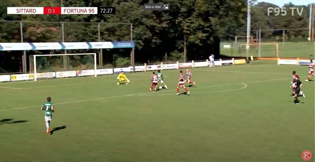 Sittard vs F95: Karol Niemczycki hält glänzend (Screenshot f95tv)