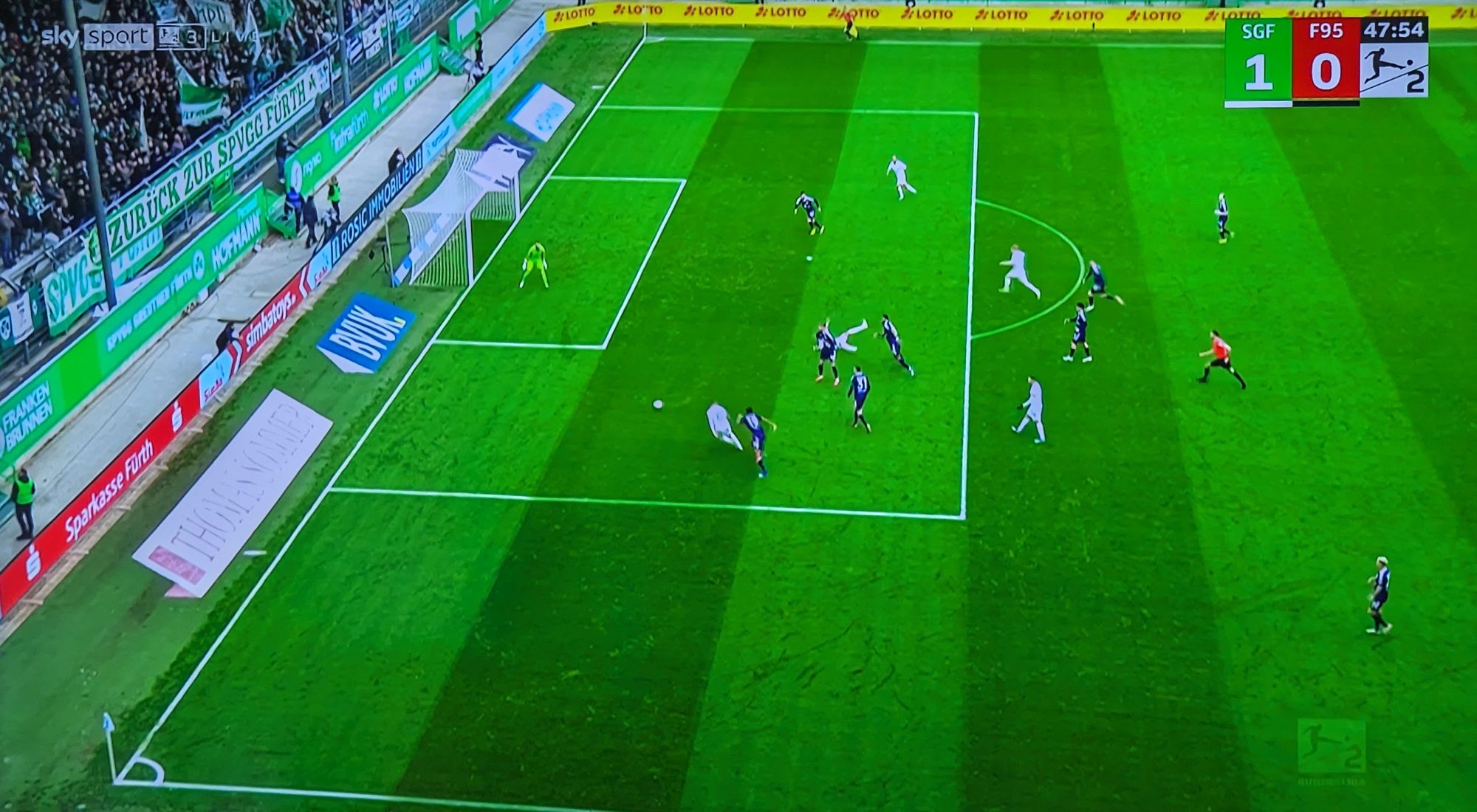 Fürth vs F95: Tor oder nicht Tor, das ist hier die Frage (Screenshot Sky)