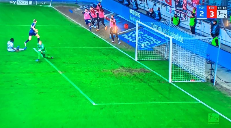Magdeburg vs F95: Vince macht den Sack zu zum 3:2 (Screenshot Sky)