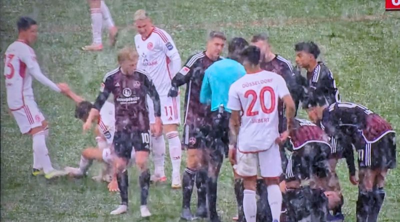Nürnberg vs F95: Kleines Rudel im Schnee (Screenshot Sky)