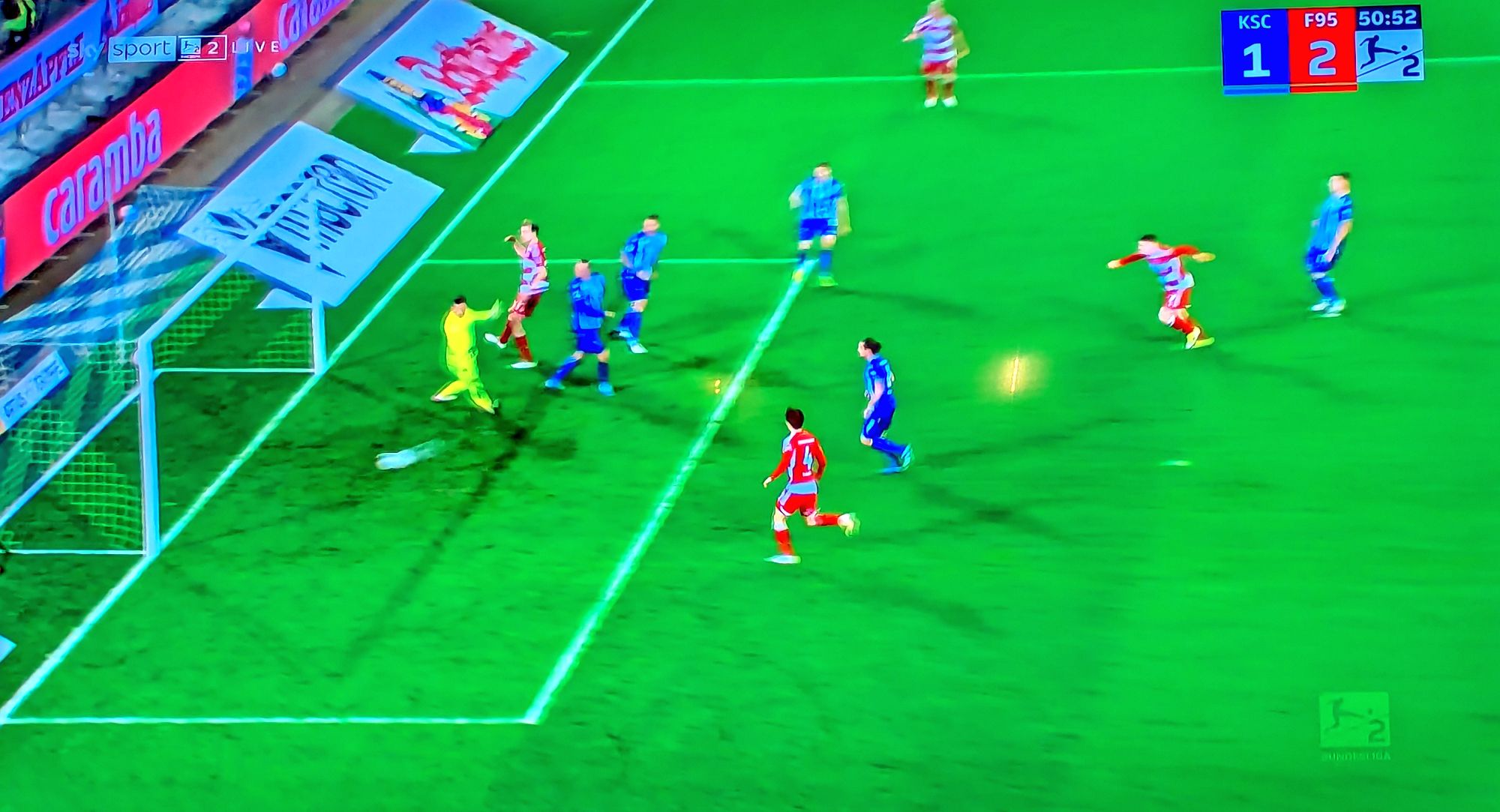 KSC vs F95: Das schöne 2:1 durch Tzolis (SCreenshot Sky)