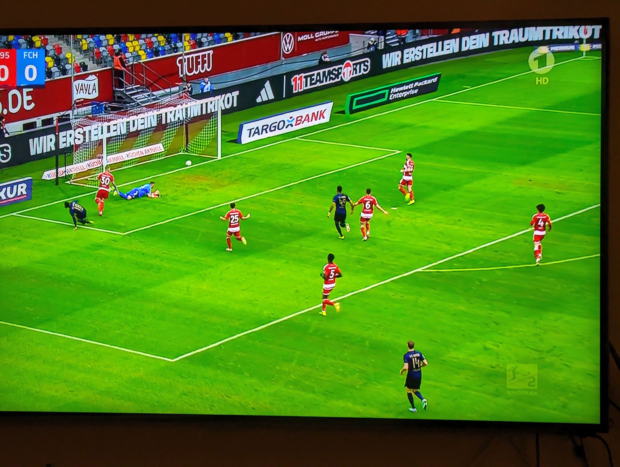F95 vs Rostock: Das nicht gegebene 0:1 (Screenshot ARD)