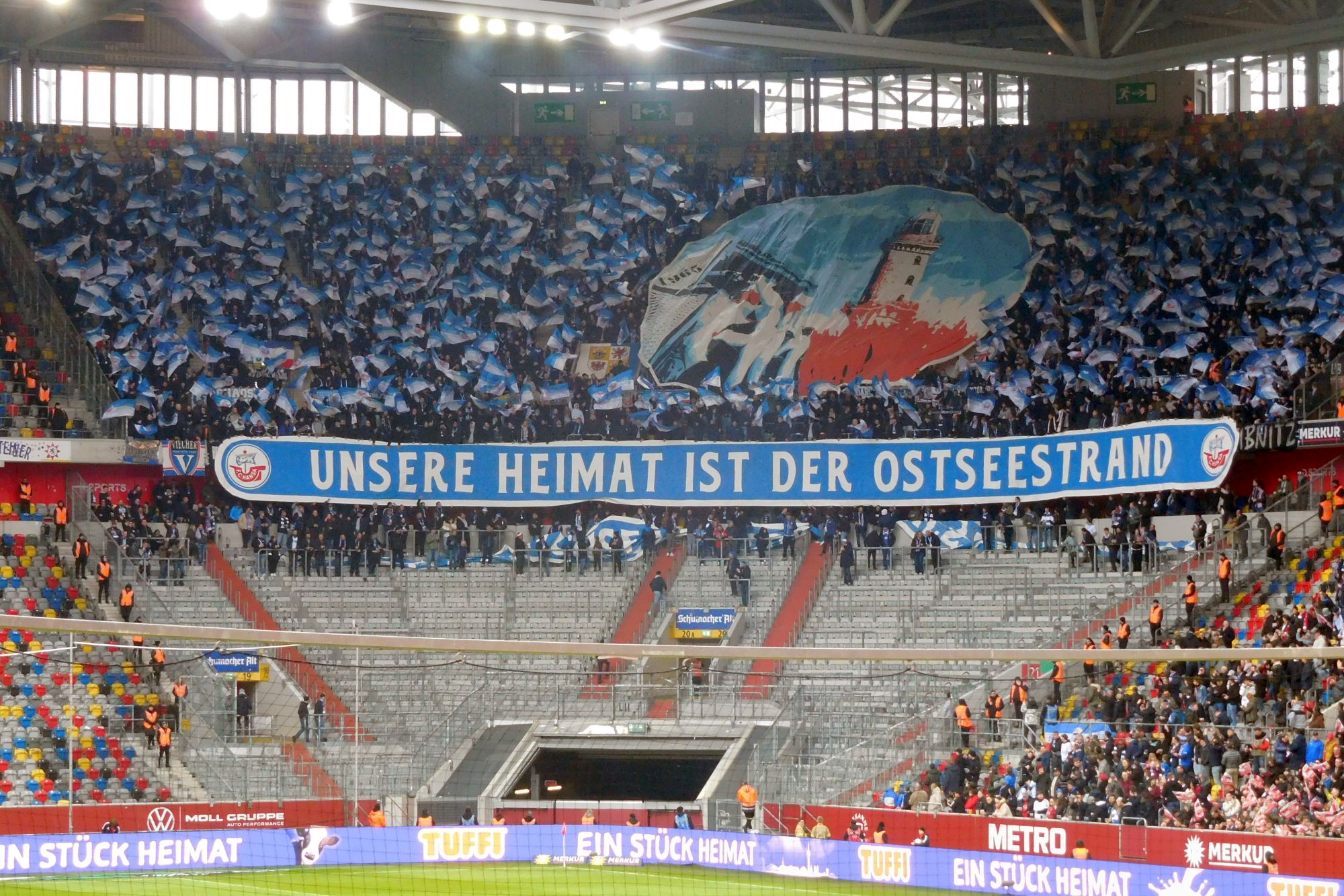 F95 vs Rostock: Respekt für die künstlerisch wertvolle Hansa-Choreo (Foto: FP)