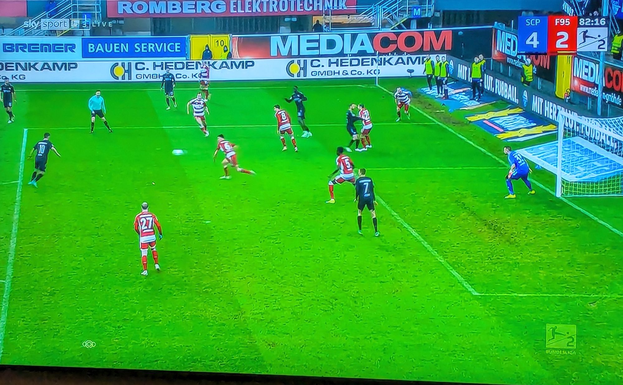 Paderborn vs F95: Leider dann das 4:2 (Screenshot Sky)