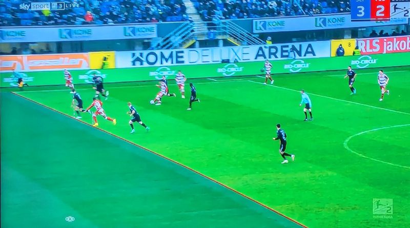Paderborn vs F95: War kein Abseits vor dem 3:2 (Screenshot Sky)