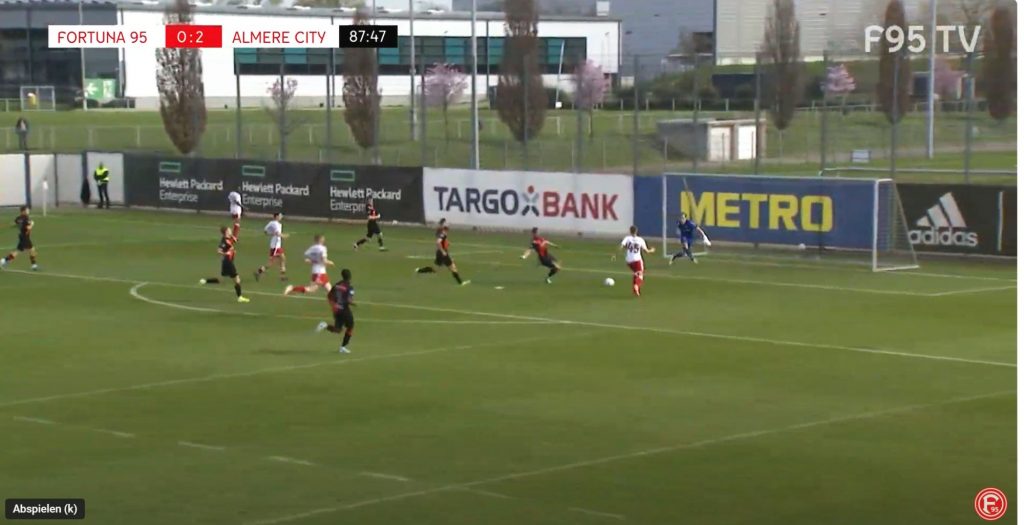 F95 vs Almere: Und wenn man die Chancen nicht nutzt... (Screenshot F95.tv)