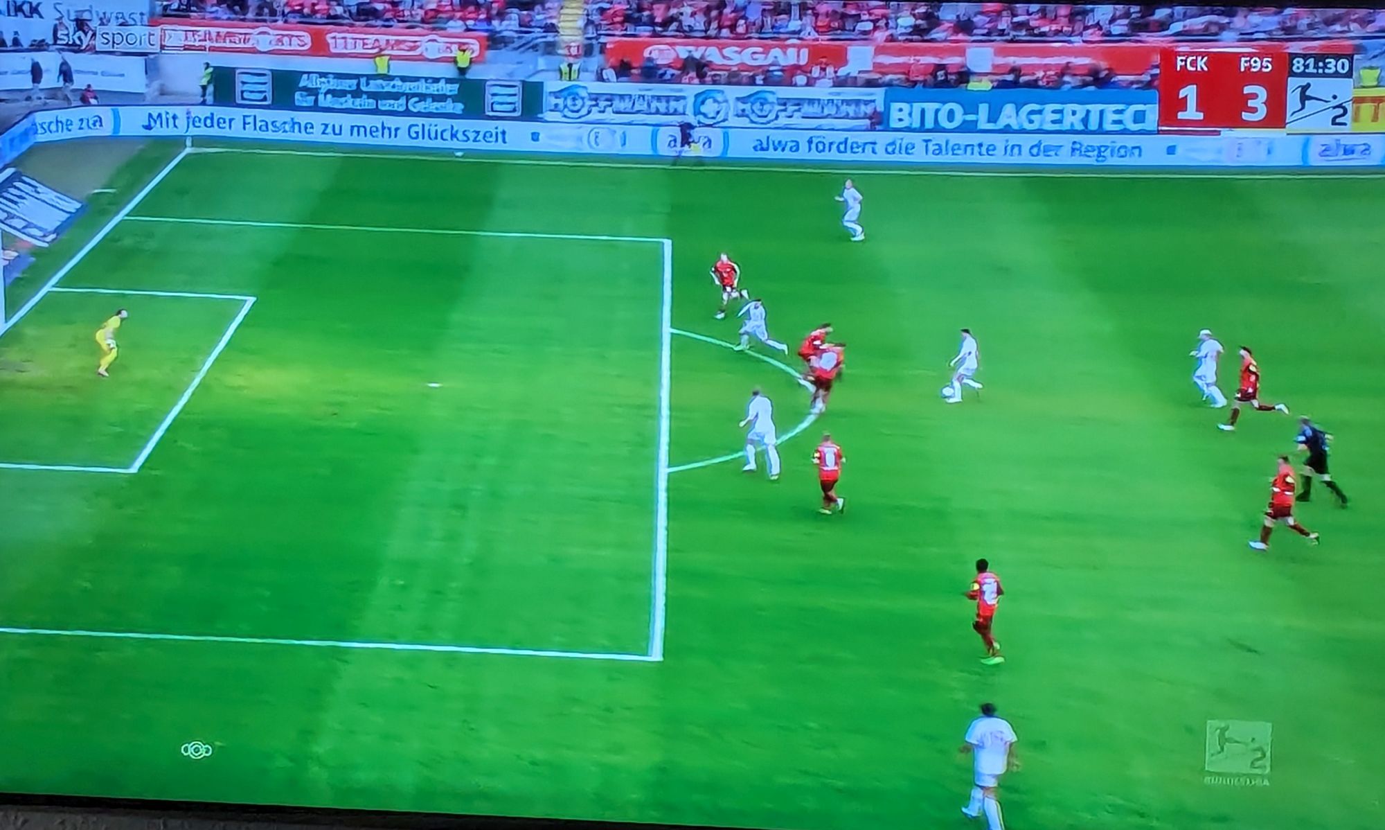 Kaiserslautern vs F95: Yannik + Chris = 3:1 (Screenshot Sky)