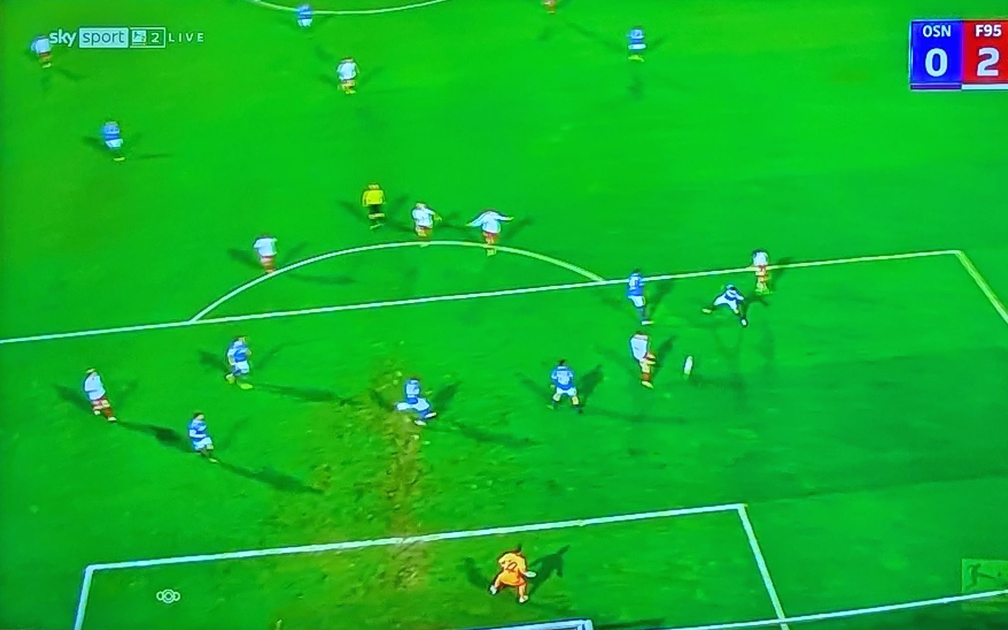 Osnabrück vs F95: Taka Uchino schießt das 2:0 (Screenshot Sky)