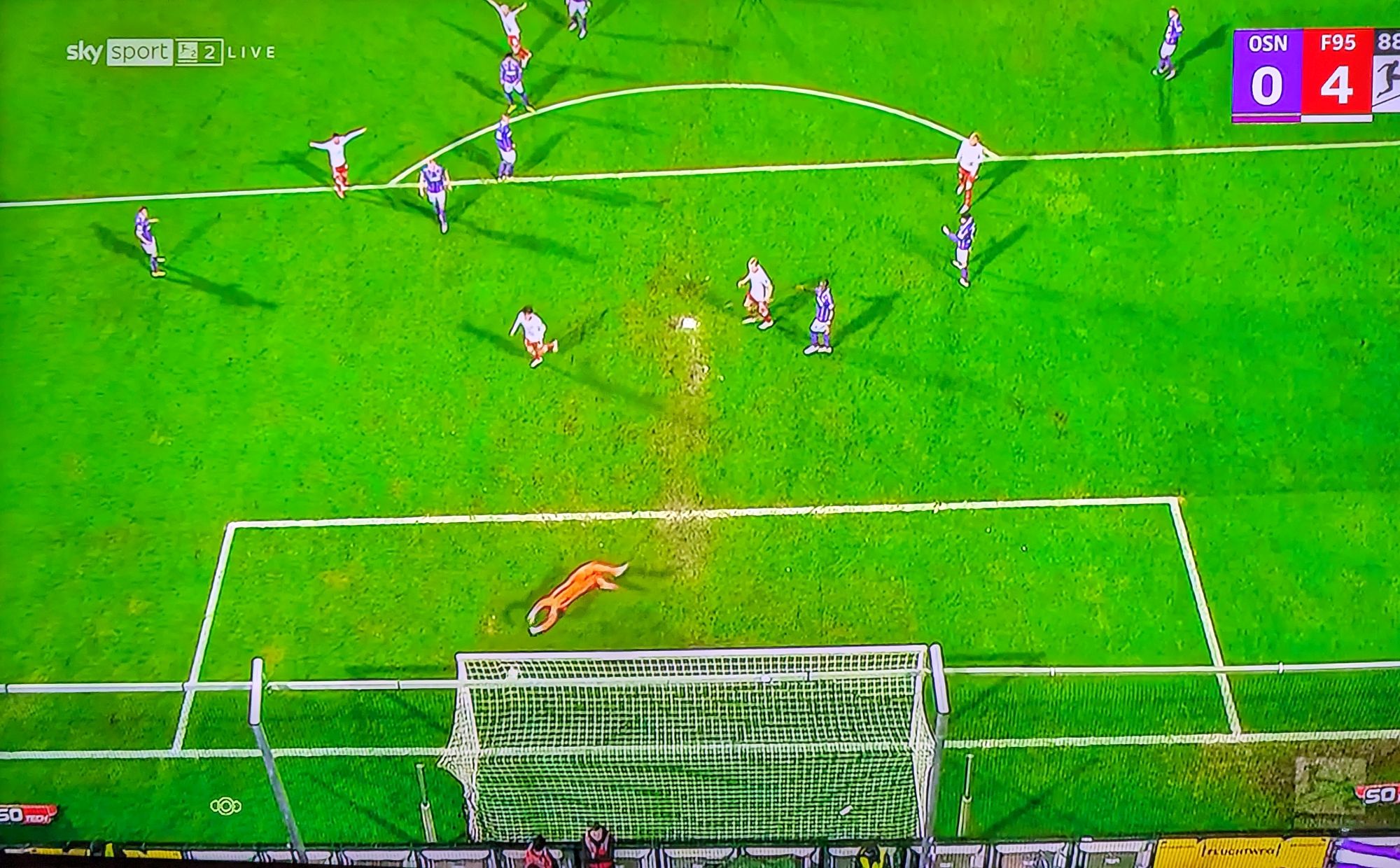 Osnabrück vs F95: 4:0, der Sack ist zu (Screenshot Sky)