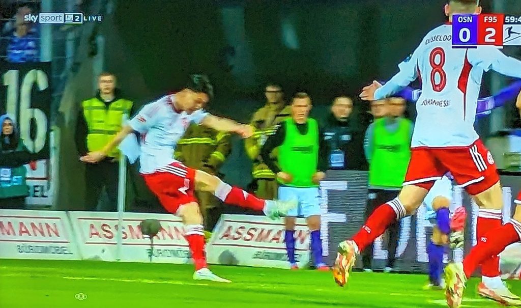 Osnabrück vs F95: Taka Uchino - eingewechselt, Bude gemacht (Screenshot Sky)