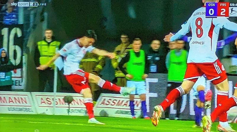 Osnabrück vs F95: Taka Uchino - eingewechselt, Bude gemacht (Screenshot Sky)