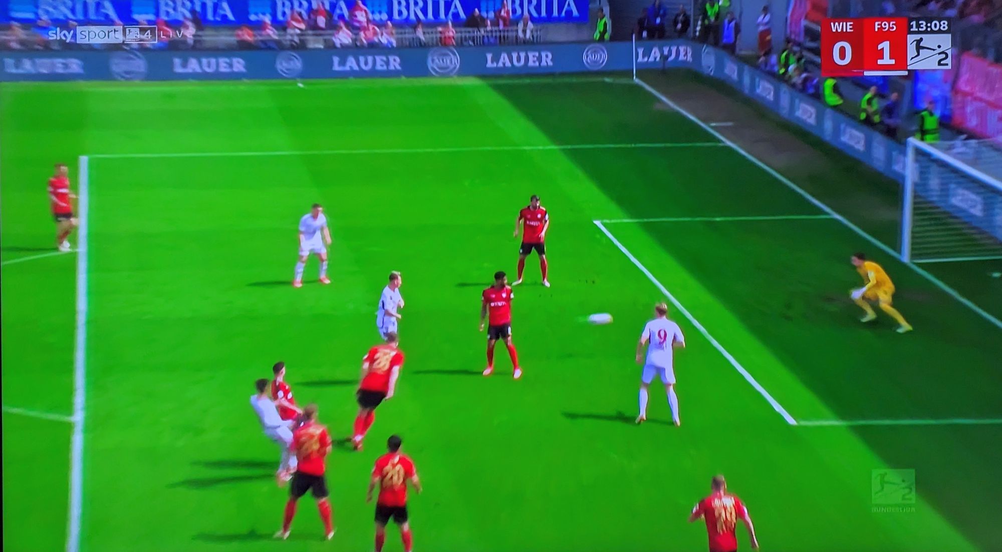 Wehen vs F95: Das wunderbar herausgespielte 1:0 (Screenshot Sky)