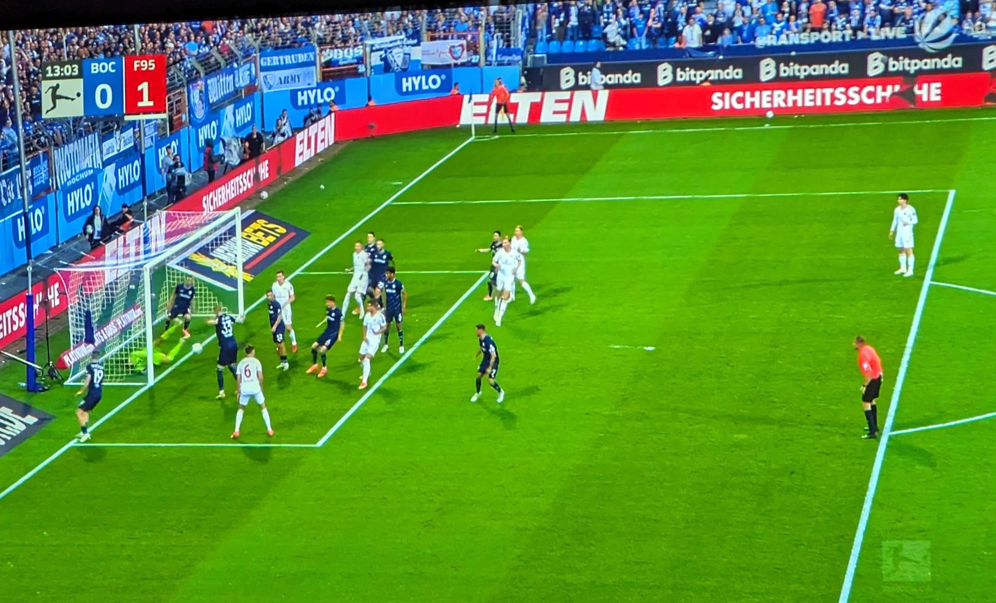 Bochum vs F95: Das kuriose Eigentor zum 0:1 (Screenshot Sat1)