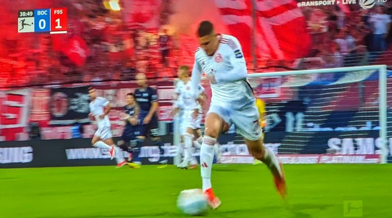 Bochum vs F95: Christos Tzolis, den hatten die Bochumer nie im Griff (Screenshot Sat1)