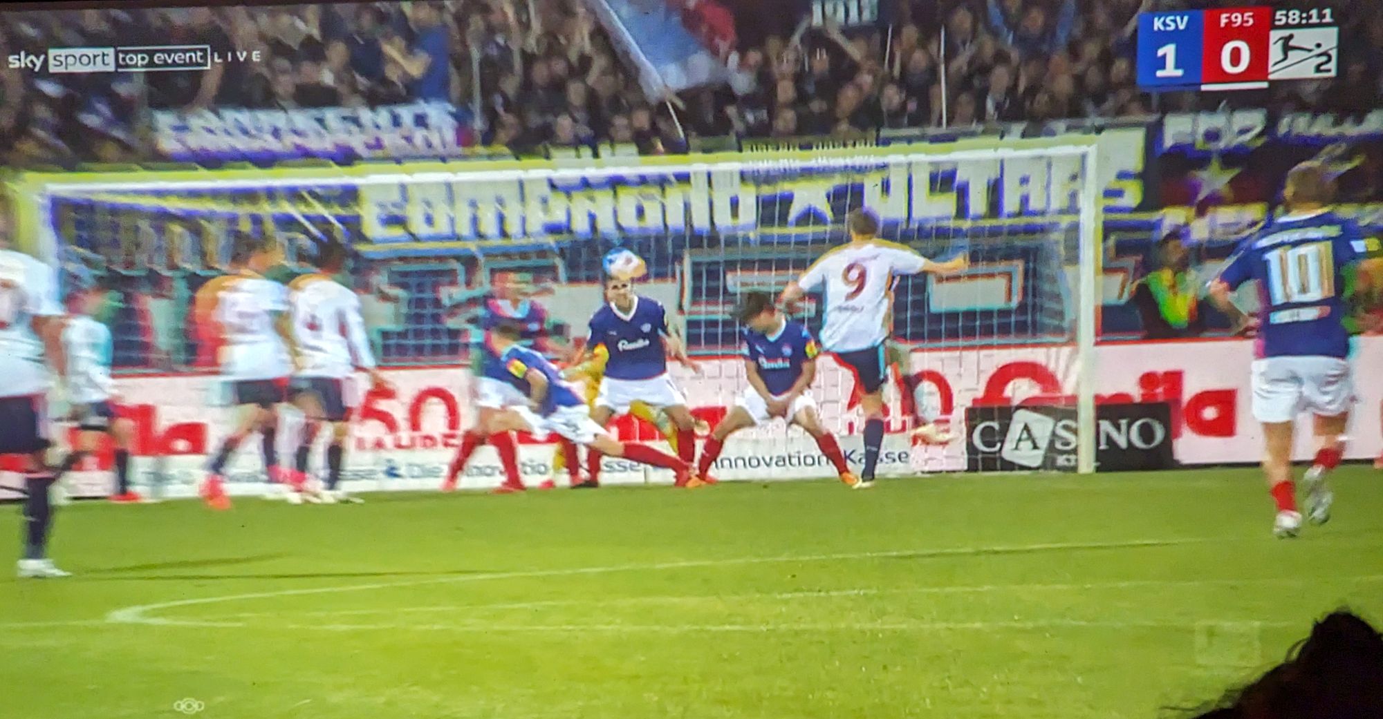 Kiel vs F95: Eine Chance für Vermeij (Screenshot: Sky)