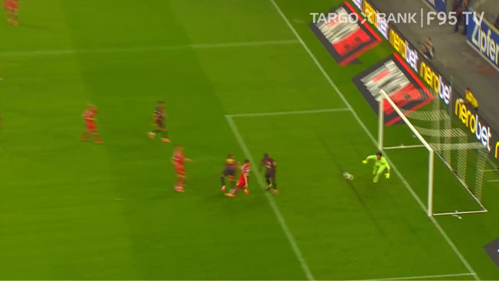 Galatasaray vs F95: Das 2:3 durch Danny Schmidt (Screenshot f95.tv)