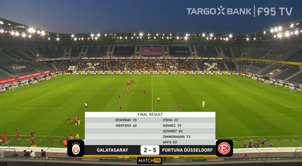 Galatasaray vs F95: Ein beinahe schon historisches Testspielergebnis (Screenshot f95.tv)
