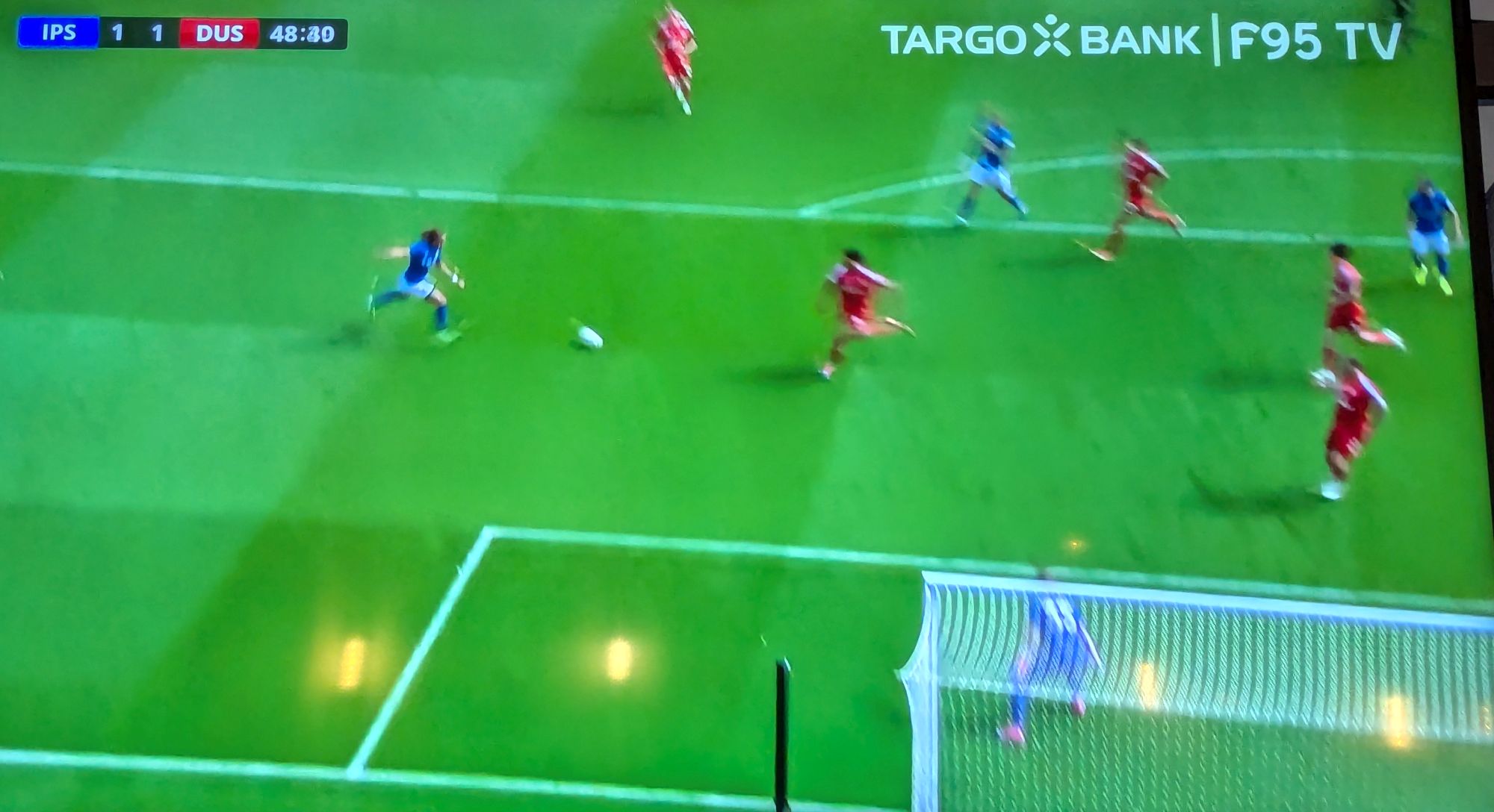 Ipswich vs F95: Das 1:1 fiel nach kollektivem Pennen der Fortuna-Defensive (Screenshot: F95.tv)