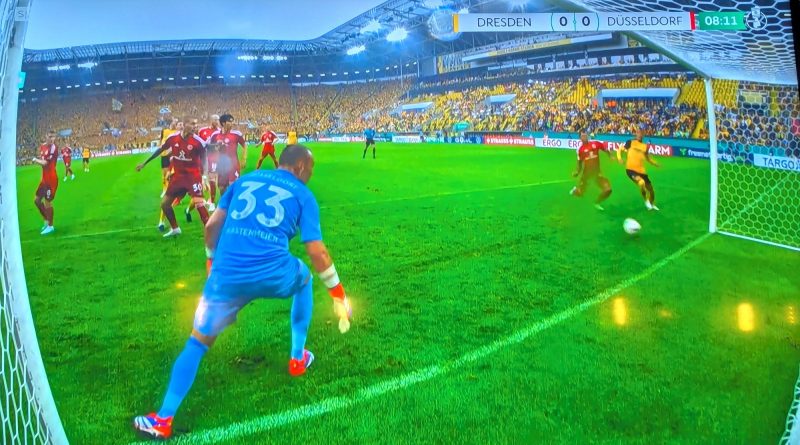 Dresden vs F95: Knapp vorbei am 2:0 für die SGD (Screenshot Sky)