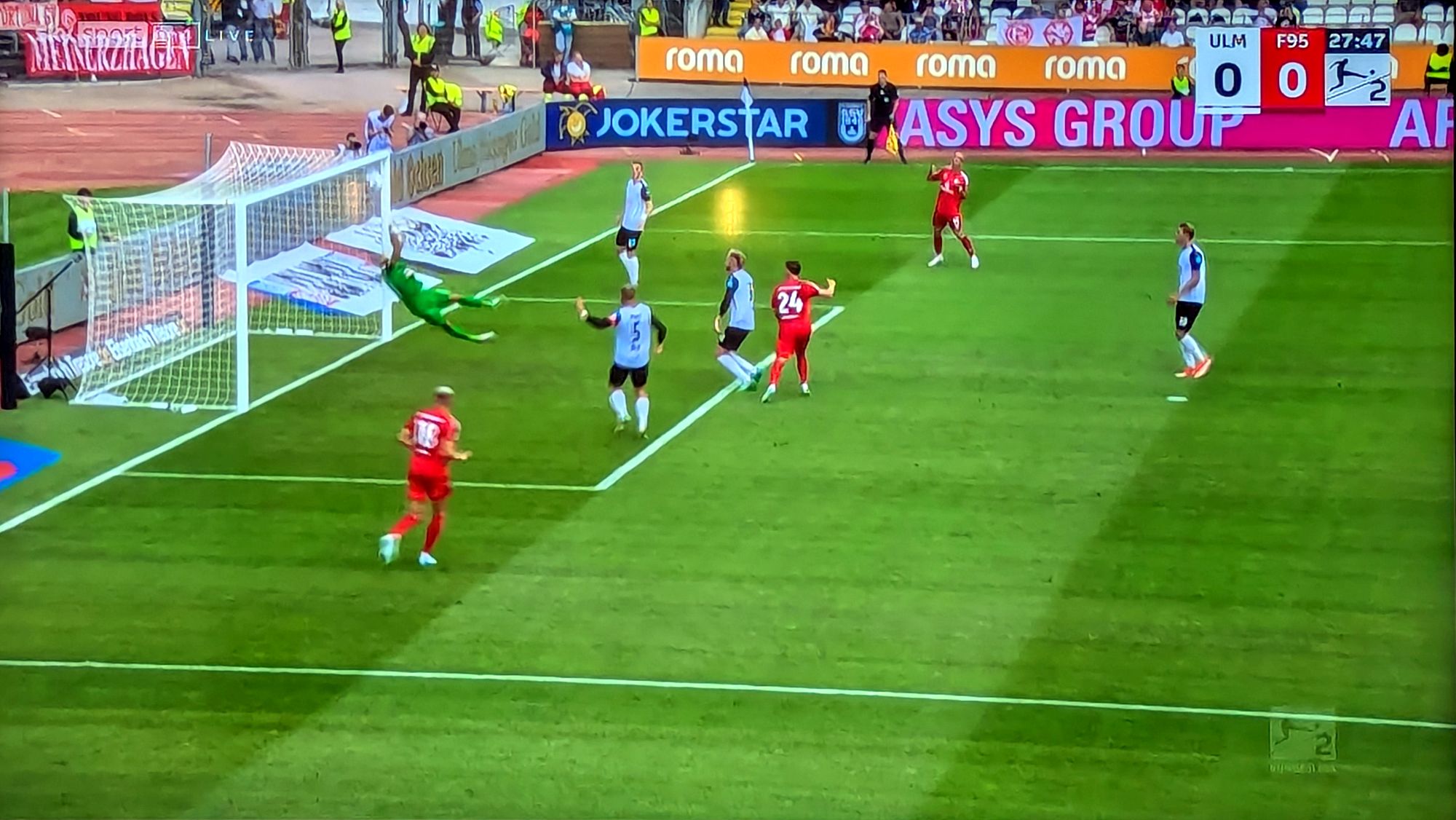 Ulm vs F95: Und die zweite Chance für Kownacki (Screenshot Sky)