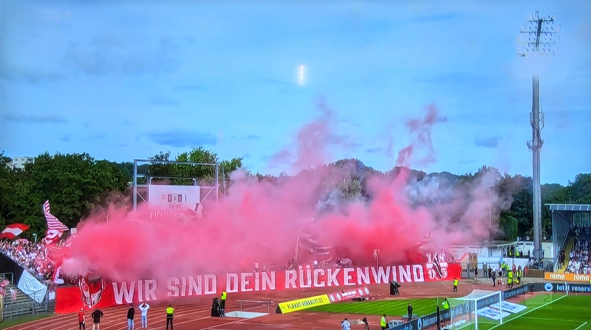 Ulm vs F95: Rückenwind durch die Fans reicht nicht (Screenshot Sky)