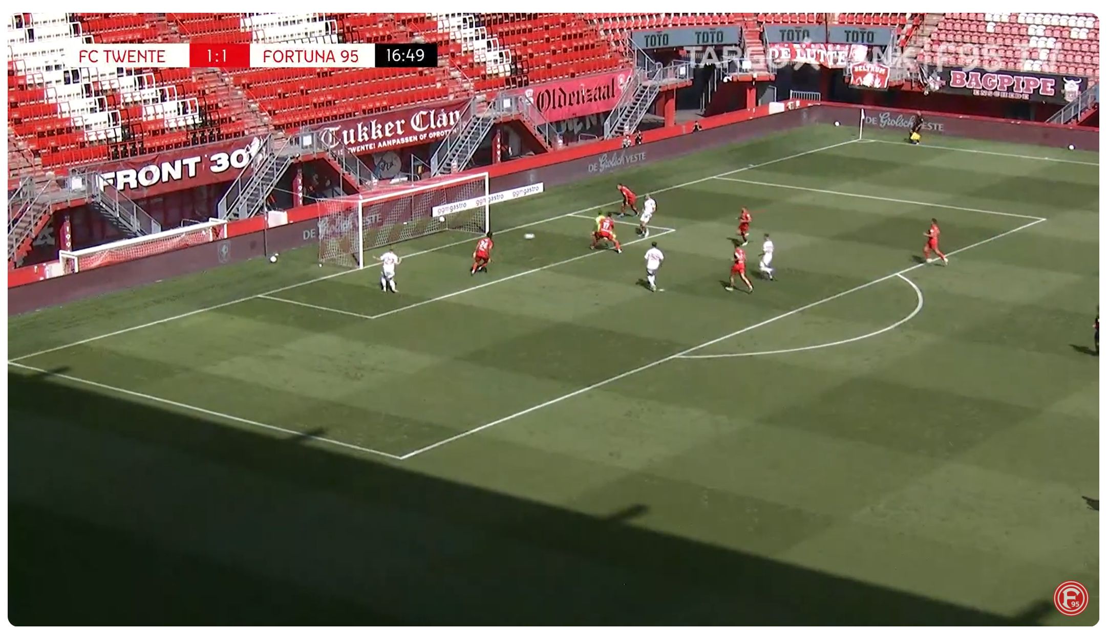 Twente vs F95: Und Jona macht auch das 2:1 (Screenshot f95.tv)