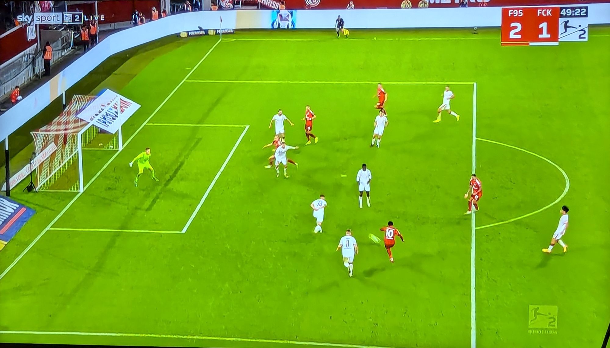 F95 vs K'lautern: Das feine 2:1 durch Myron (Screenshot Sky)