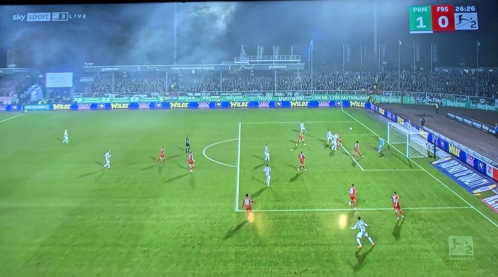 Münster vs F95: So einfach fiel das 1:0 (Screenshot Sky)