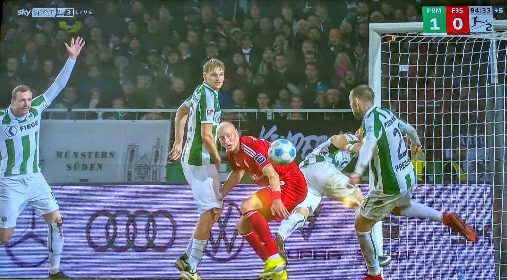 Münster vs F95: Kurz vor Schluss (Screenshot Sky)