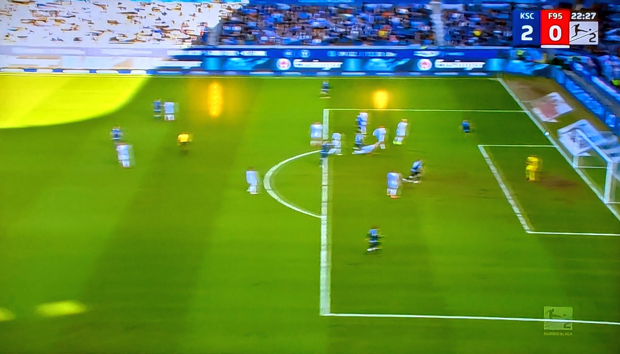 KSC vs F95:  2:0 für die Blauen (Screenshot Sky)