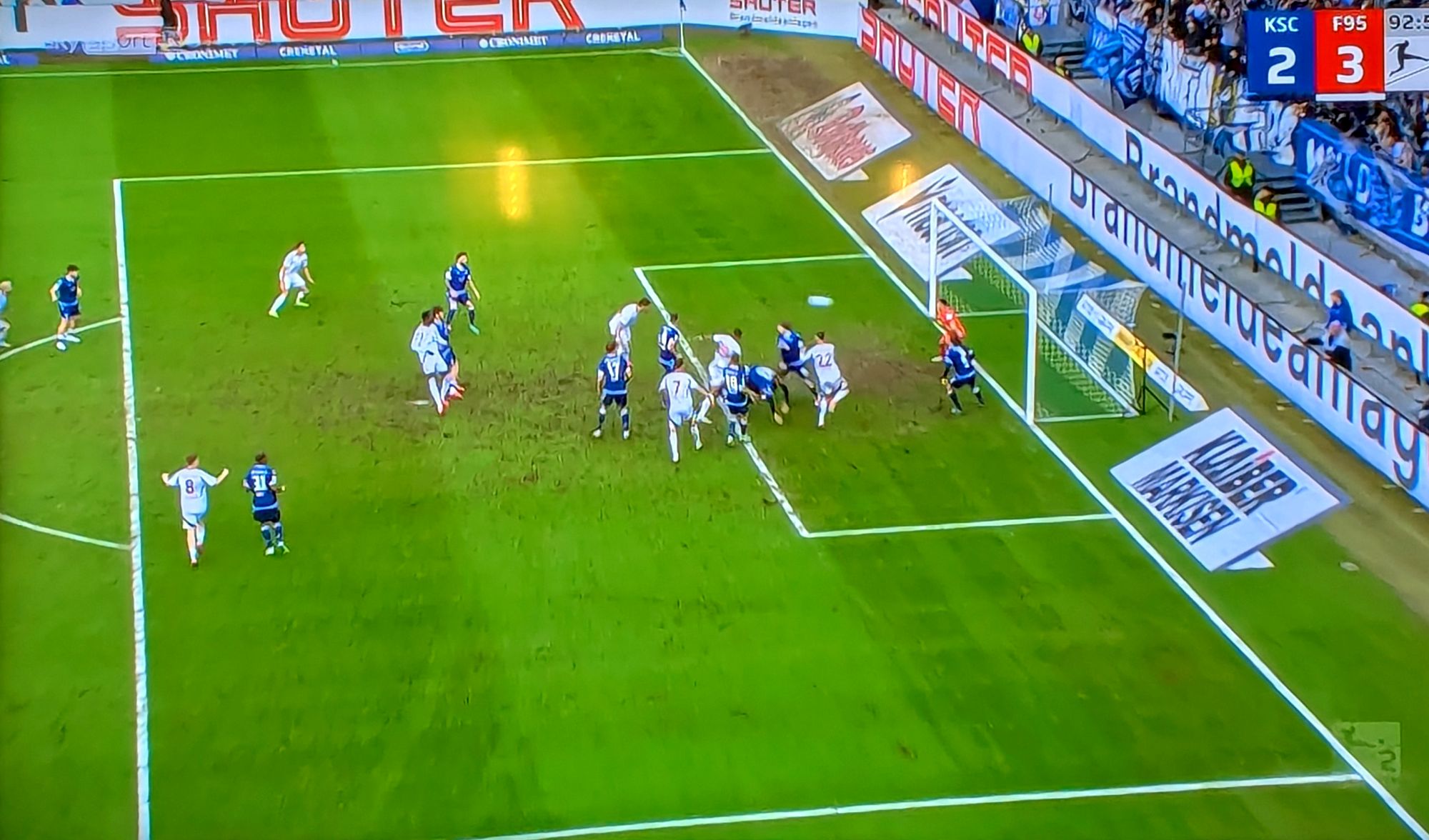 KSC vs F95: Und schließlich der Siegtreffer (Screenshot Sky)