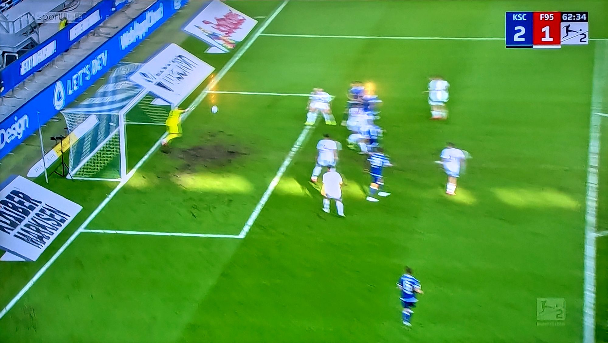 KSC vs F95: Kastenmeiers wichtigste Rettungstat (Screenshot Sky)