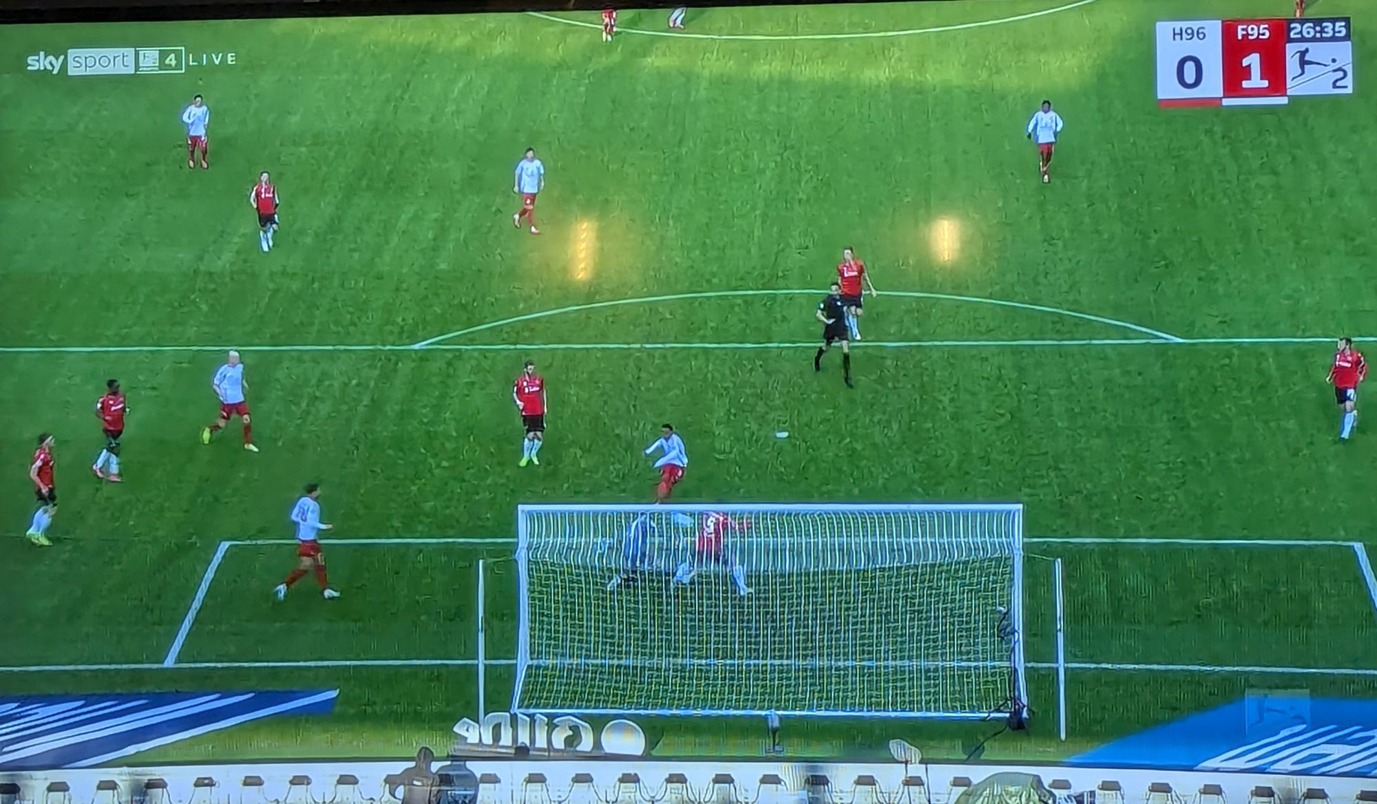 Hannover vs F95: So schön fiel das 1:0 für F95 (Screenshot Sky)