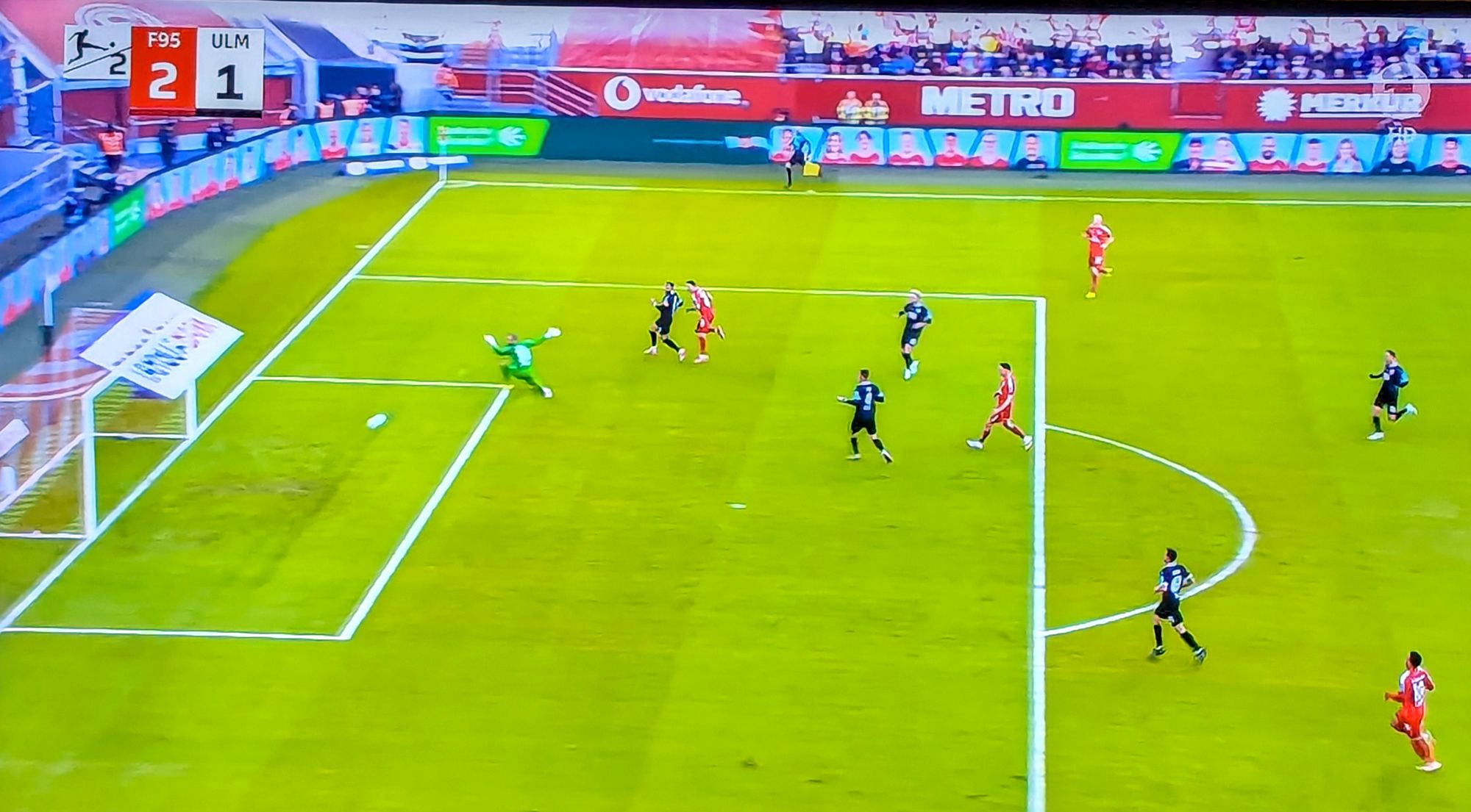 F95 vs Ulm: Herrliches Tor zum 2:1 durch Kownacki (Screenshot ARD)